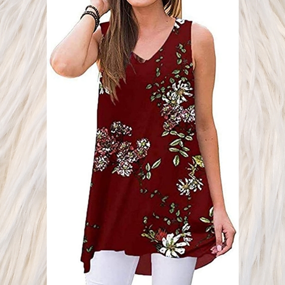 High-Low Sleevess Flowy Top - Picture 8 of 8